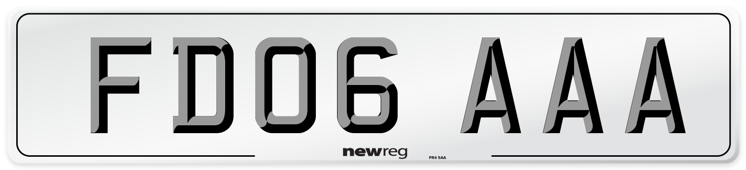 FD06 AAA Number Plate from New Reg